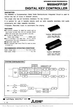 M65840SP Datasheet PDF Mitsumi