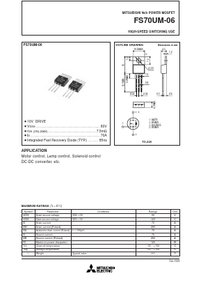 FS70UM-06 Datasheet PDF Mitsumi