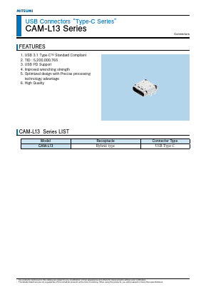 CAM-L13 Datasheet PDF Mitsumi