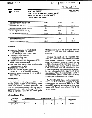 V53C104Z-10L Datasheet PDF Mosel Vitelic Corporation 