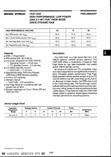 V53C104D-70 Datasheet PDF Mosel Vitelic Corporation 