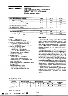 V53C104FP70 Datasheet PDF Mosel Vitelic Corporation 