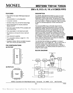 MS7201A-50FC Datasheet PDF Mosel Vitelic Corporation 