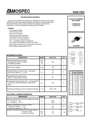 S20C150C Datasheet PDF Mospec Semiconductor