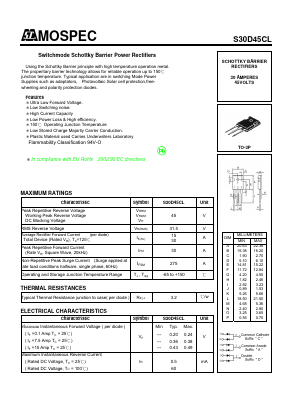 S30D45CL Datasheet PDF Mospec Semiconductor