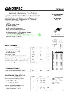 S20M60C Datasheet PDF Mospec Semiconductor