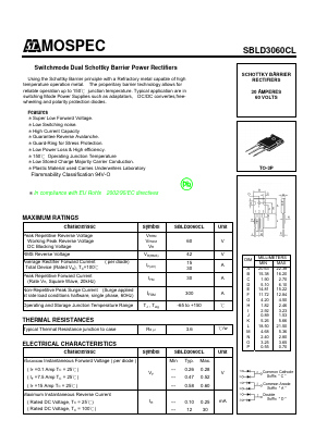 SBLD3060CL Datasheet PDF Mospec Semiconductor