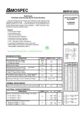 MBRF20120CL Datasheet PDF Mospec Semiconductor