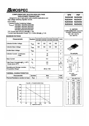 MJE4353 Datasheet PDF Mospec Semiconductor