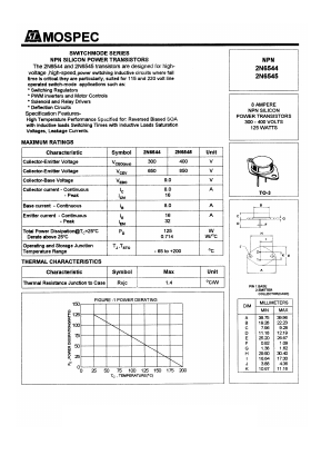 2N6545 Datasheet PDF Mospec Semiconductor