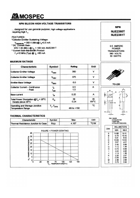 MJE2360T Datasheet PDF Mospec Semiconductor
