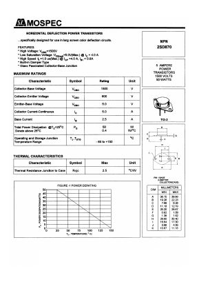 D870 Datasheet PDF Mospec Semiconductor