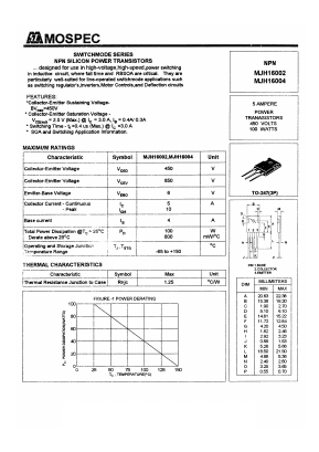 MJH16002 Datasheet PDF Mospec Semiconductor