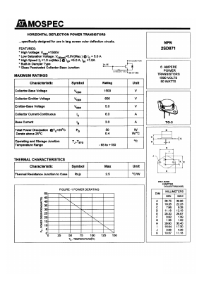 D871 Datasheet PDF Mospec Semiconductor