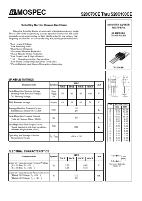 S20C100CE Datasheet PDF Mospec Semiconductor