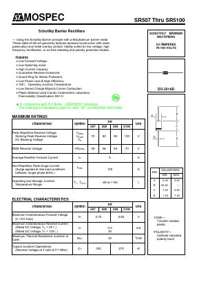 SR509 Datasheet PDF Mospec Semiconductor