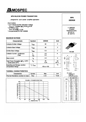 D526 Datasheet PDF Mospec Semiconductor