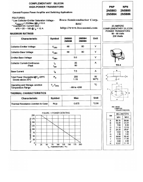 2N5883 Datasheet PDF Mospec Semiconductor