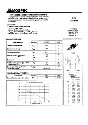 C4242 Datasheet PDF Mospec Semiconductor