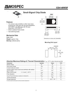 CD4148WSP Datasheet PDF Mospec Semiconductor