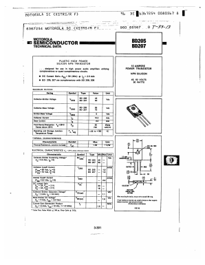 BD205 Datasheet PDF Motorola => Freescale