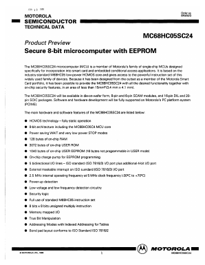 MC68HC05SC24 Datasheet PDF Motorola => Freescale