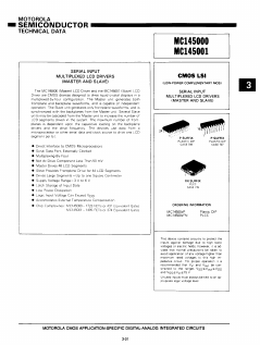 MC145001 Datasheet PDF Motorola => Freescale