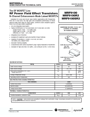 MRF9100SR3 Datasheet PDF Motorola => Freescale