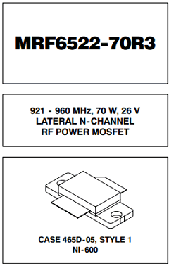 MRF6522-70R3 Datasheet PDF Motorola => Freescale