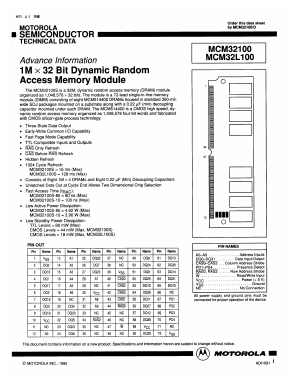 MCM32L100SG10 Datasheet PDF Motorola => Freescale
