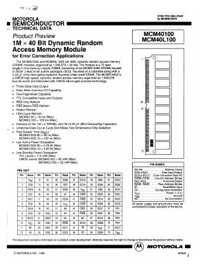MCM40L100SG80 Datasheet PDF Motorola => Freescale