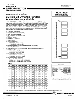 MCM32200S10 Datasheet PDF Motorola => Freescale