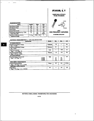 JF1033X Datasheet PDF Motorola => Freescale