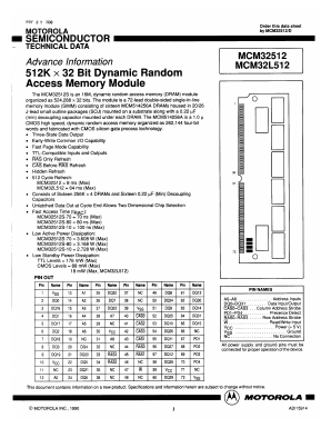 MCM32512SG70 Datasheet PDF Motorola => Freescale