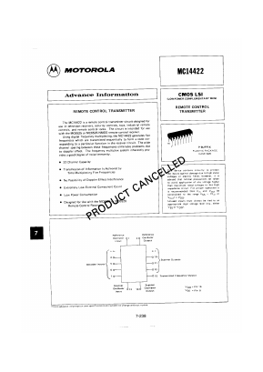 MC14422 Datasheet PDF Motorola => Freescale