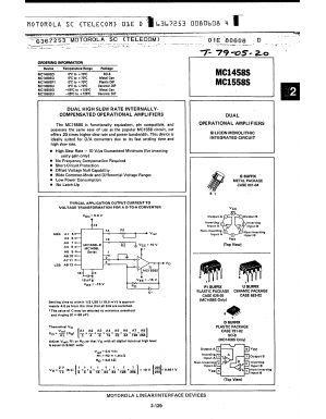 MC1558SG Datasheet PDF Motorola => Freescale