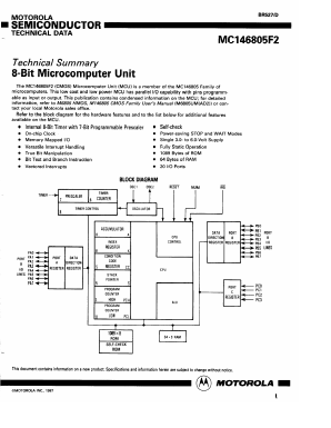 MC146805F2FN Datasheet PDF Motorola => Freescale
