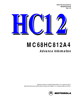 MC68HC812A4CPV8 Datasheet PDF Motorola => Freescale