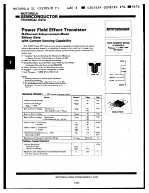 MTP30N08M Datasheet PDF Motorola => Freescale
