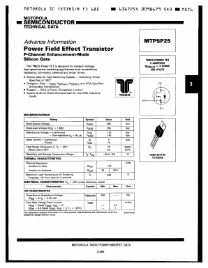 MTP5P25 Datasheet PDF Motorola => Freescale