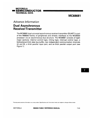MC68681 Datasheet PDF Motorola => Freescale