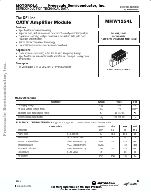 MHW1254L Datasheet PDF Motorola => Freescale