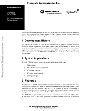 MPC185 Datasheet PDF Motorola => Freescale