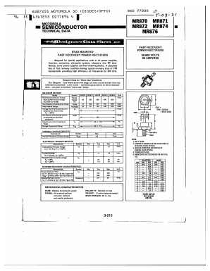 MBR870 Datasheet PDF Motorola => Freescale