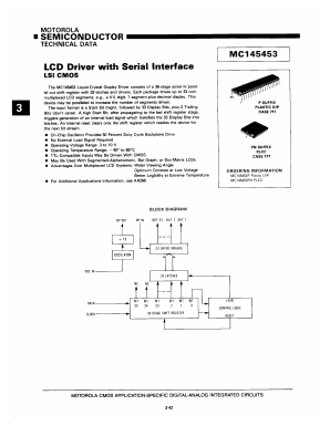 MC145453P Datasheet PDF Motorola => Freescale