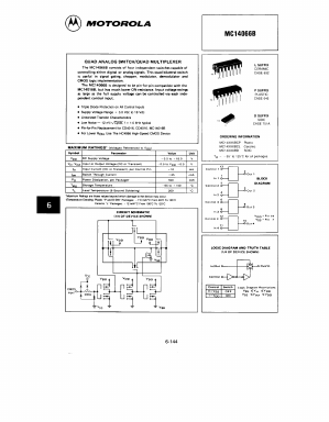MC14066B Datasheet PDF Motorola => Freescale