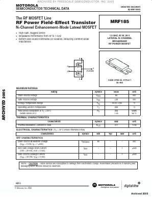 MRF185 Datasheet PDF Motorola => Freescale
