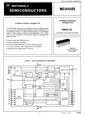 MC144105P Datasheet PDF Motorola => Freescale