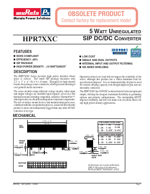 HPR706C Datasheet PDF Murata Power Solutions