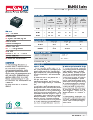 DA101JC Datasheet PDF Murata Power Solutions